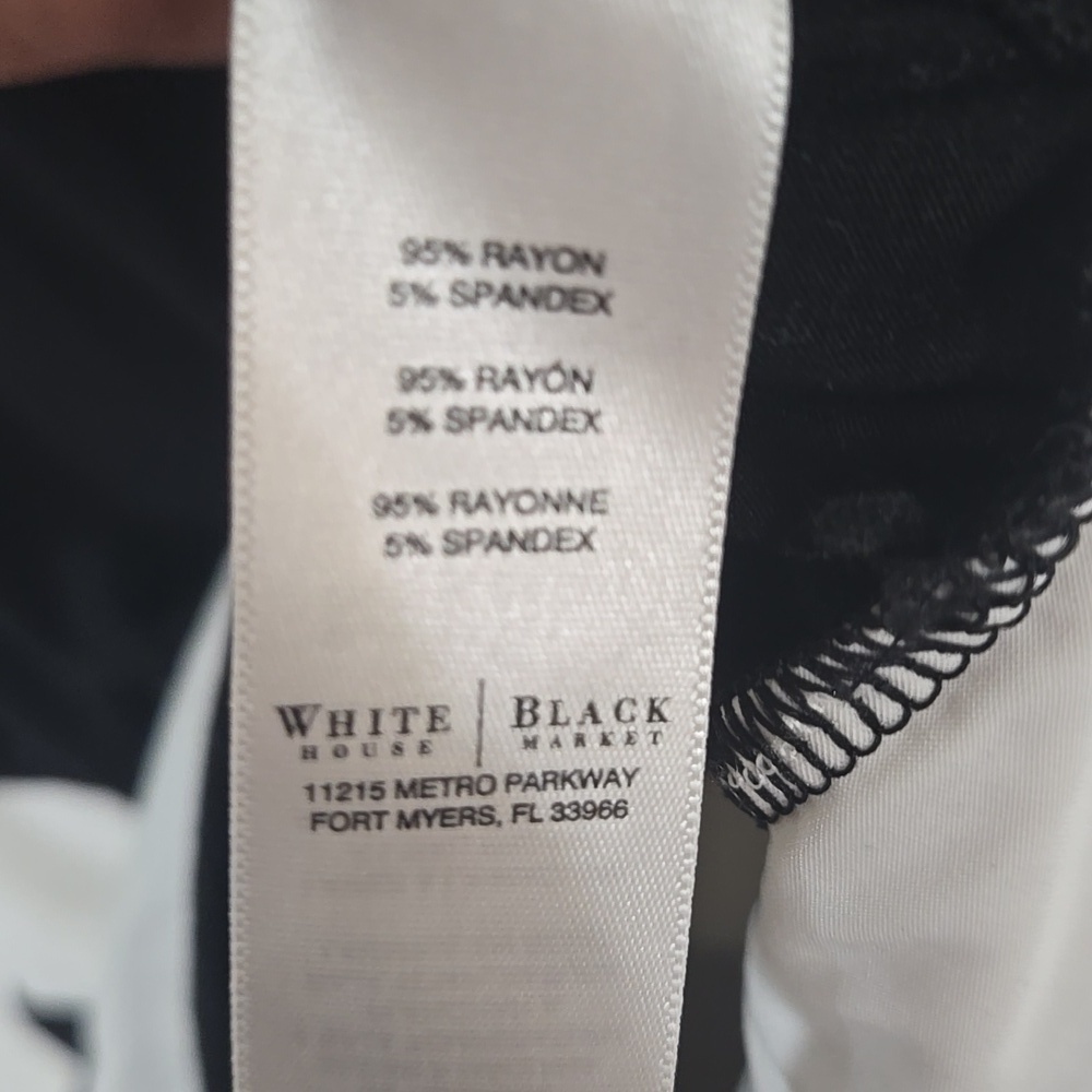 WHITE HOUSE BLACK MARKET Classic Black/White Short Sleeve White Stripe Top, S - Picture 7 of 7